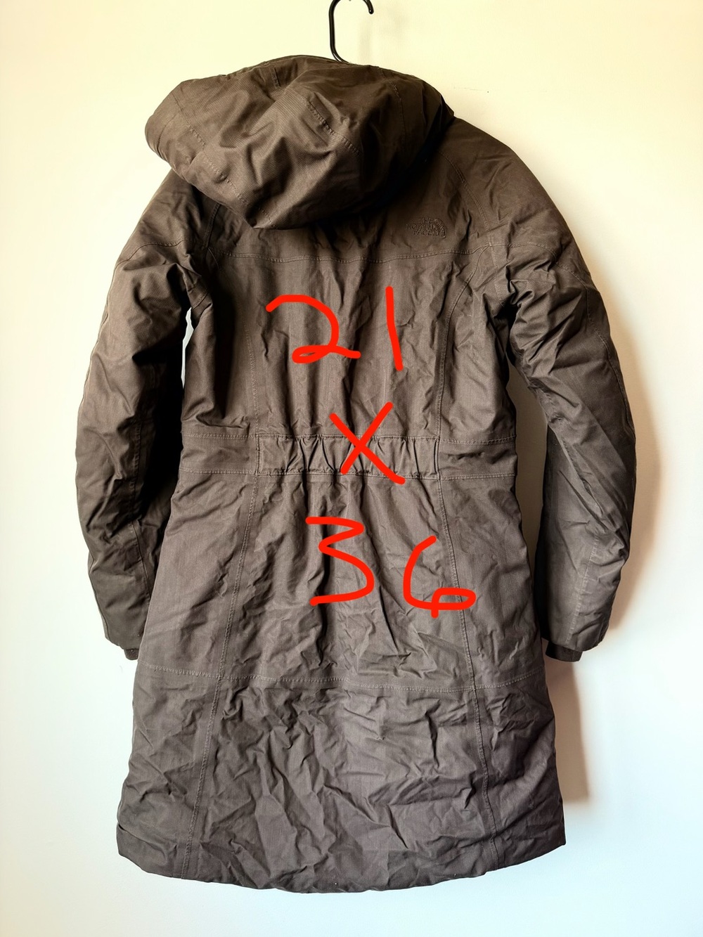 Women’s The North Face HyVent down parka coat size small chocolate brown - Picture 16 of 16